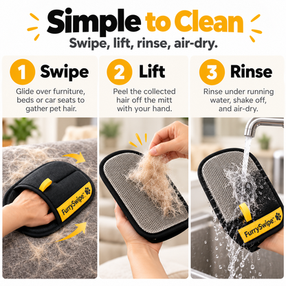 FurrySwipe - Pet Hair Remover Gloves
